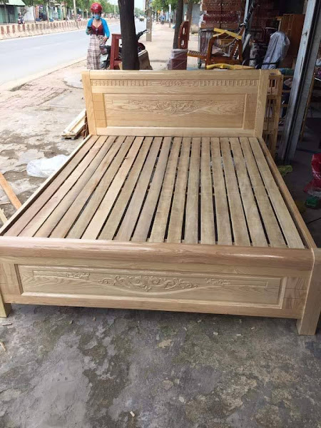 giường gỗ sồi 1m2