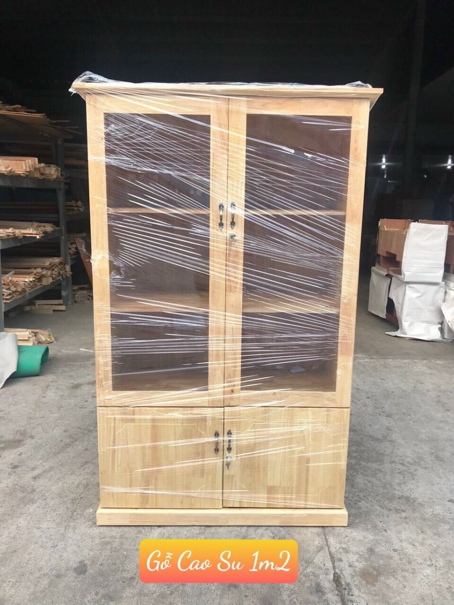 tủ hồ sơ gỗ cao su 1m2