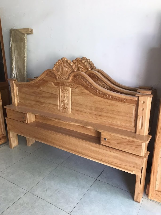 giường gỗ gõ tự nhiên